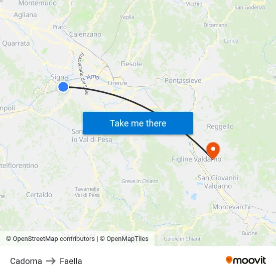 Cadorna to Faella map