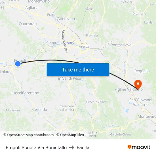 Empoli Schools Via Bonistallo to Faella map