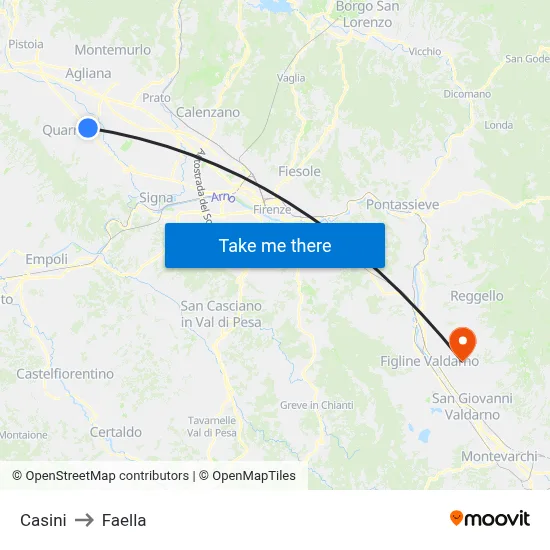 Casini to Faella map