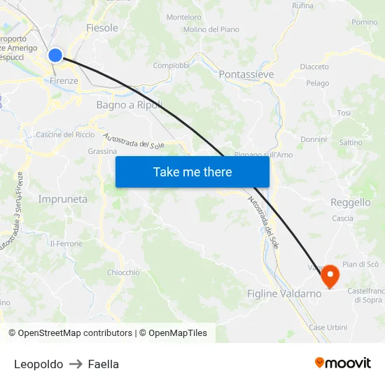 Leopoldo to Faella map