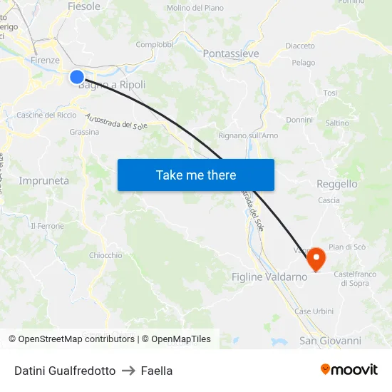 Datini Gualfredotto to Faella map