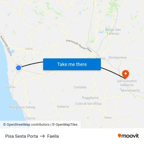 Pisa Sixth Gate to Faella map