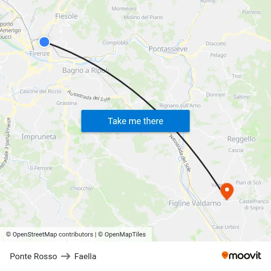 Red Bridge to Faella map