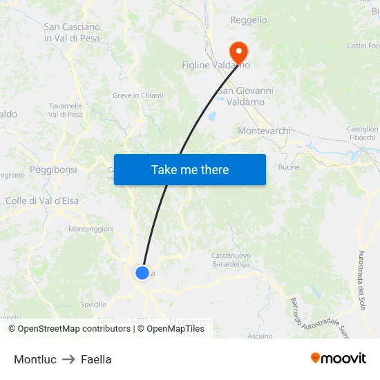 Montluc to Faella map