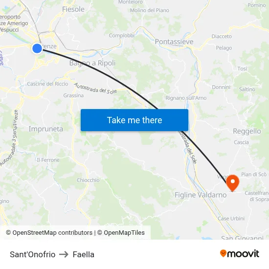 Sant'Onofrio to Faella map