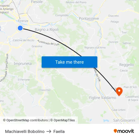 Machiavelli Bobolino to Faella map