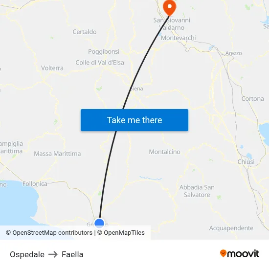 Hospital to Faella map