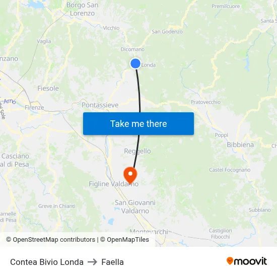 Contea Londa Junction to Faella map