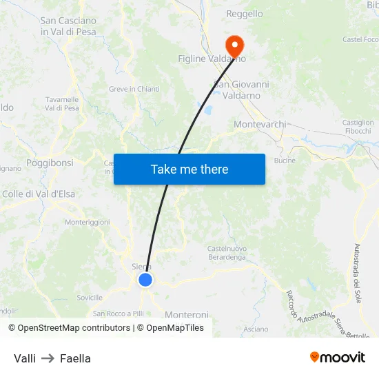 Valleys to Faella map