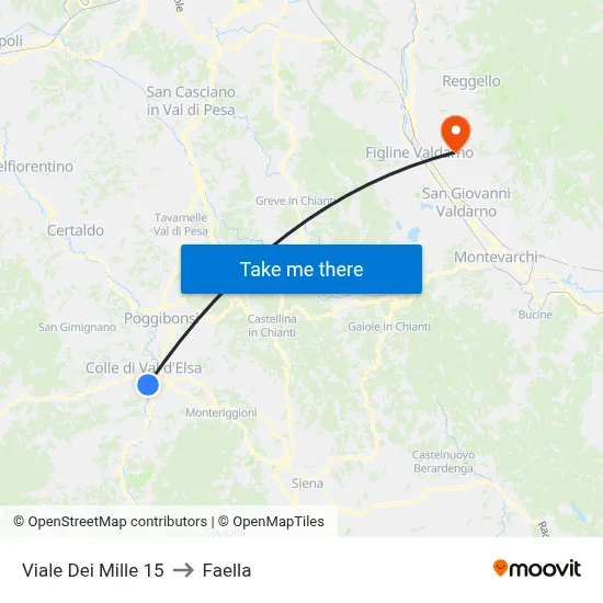 Viale Dei Mille 15 to Faella map