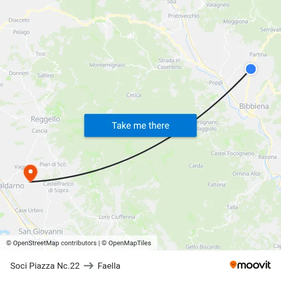 Soci Square 22 to Faella map
