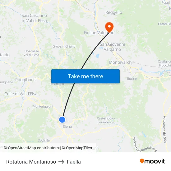 Montarioso Roundabout to Faella map
