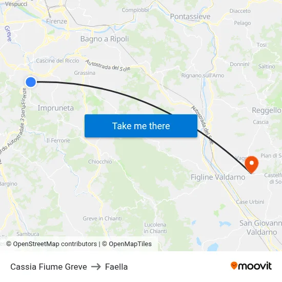 Cassia Greve River to Faella map