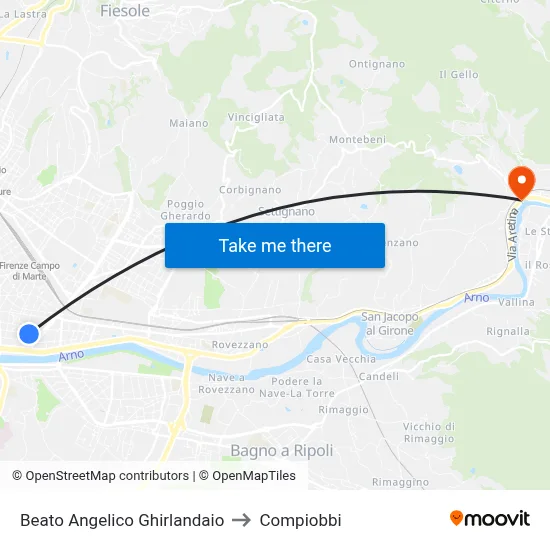 Beato Angelico Ghirlandaio to Compiobbi map