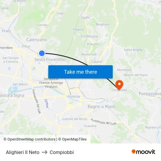 Alighieri Il Neto to Compiobbi map