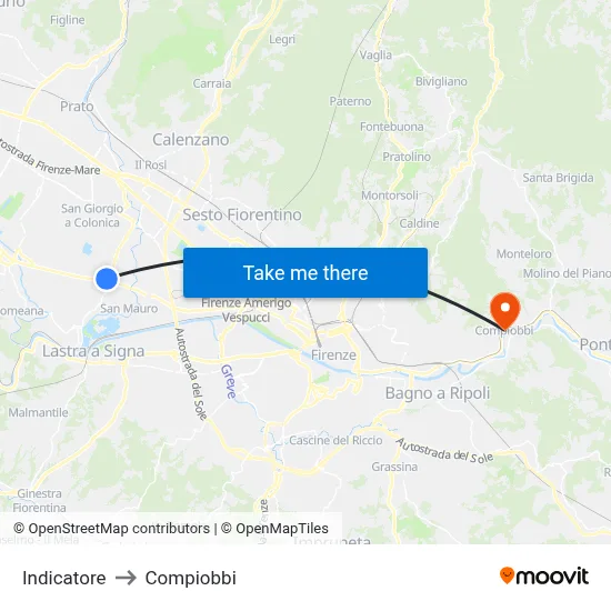 Indicatore to Compiobbi map