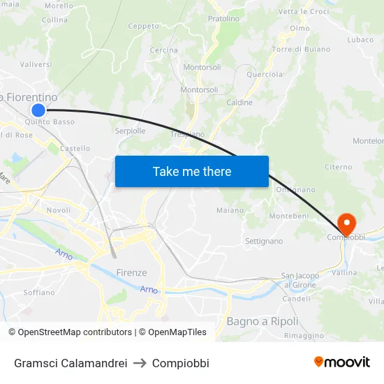 Gramsci Calamandrei to Compiobbi map
