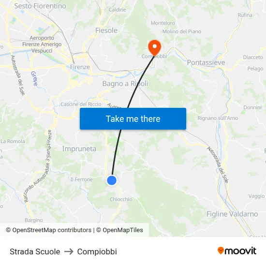 School Road to Compiobbi map