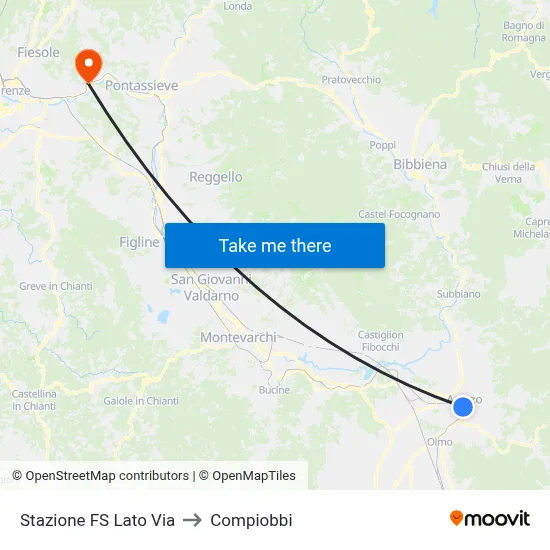 Railway Station Via Side to Compiobbi map
