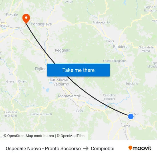 New Hospital - Emergency Room to Compiobbi map