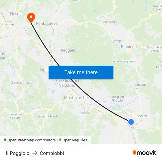 Il Poggiolo to Compiobbi map