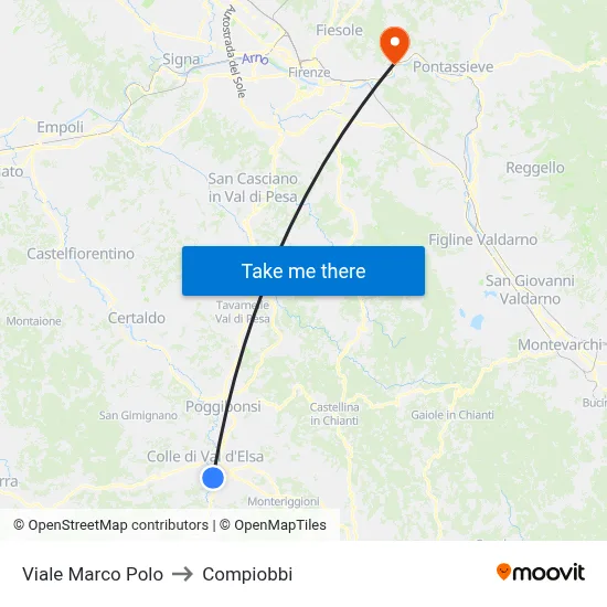Marco Polo Avenue to Compiobbi map