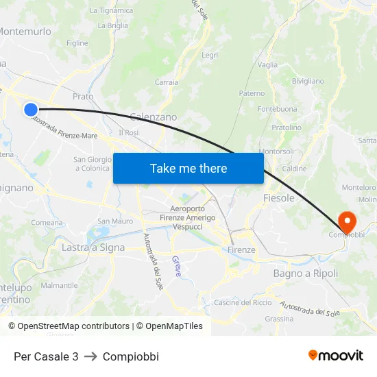 To Casale 3 to Compiobbi map