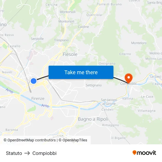 Statute to Compiobbi map