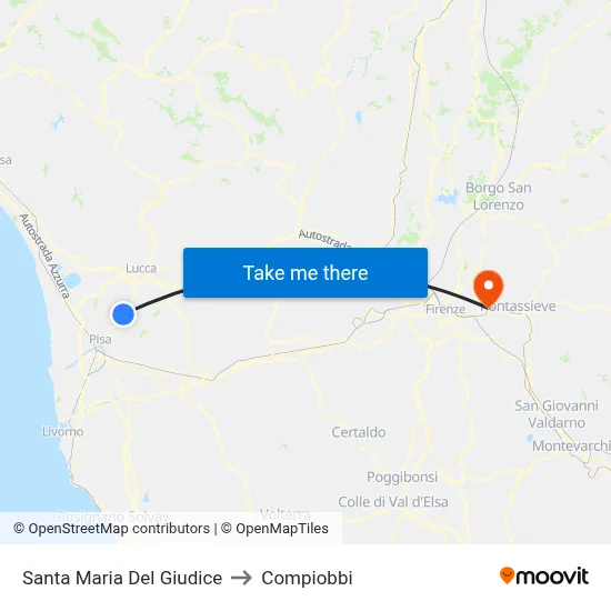 Santa Maria Del Giudice to Compiobbi map