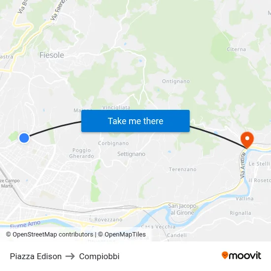 Edison Square to Compiobbi map