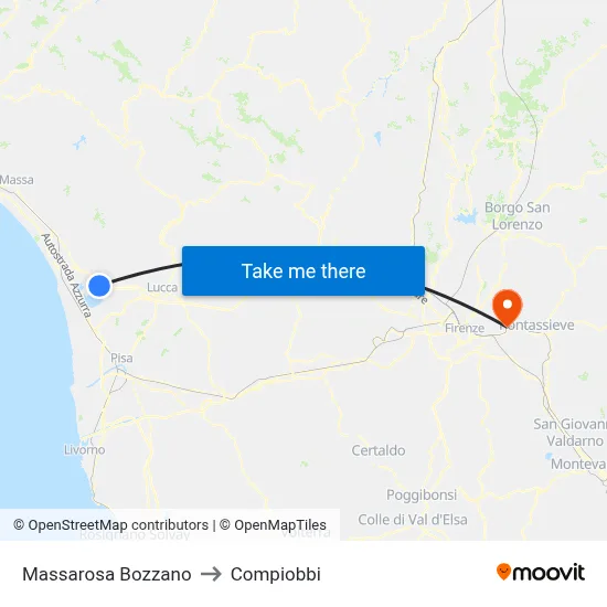 Massarosa Bozzano to Compiobbi map