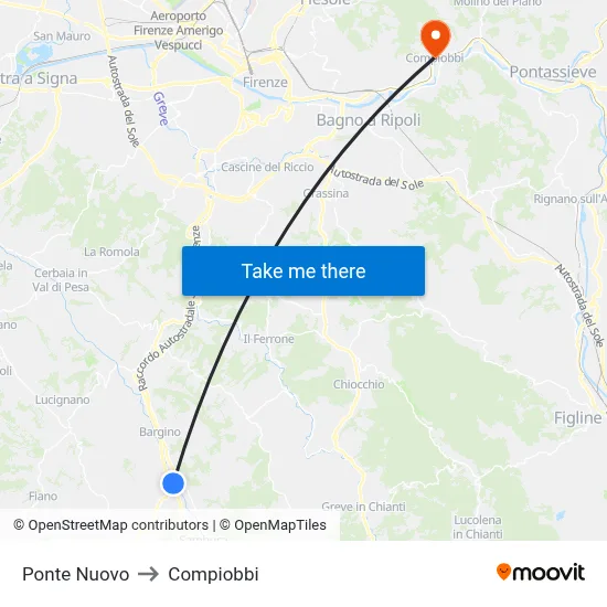 New Bridge to Compiobbi map