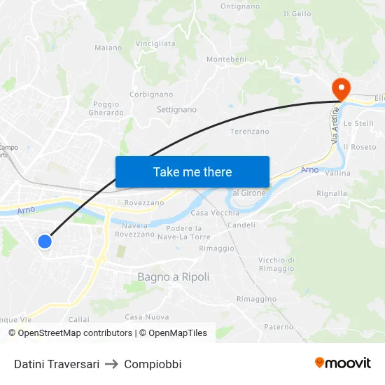 Datini Traversari to Compiobbi map
