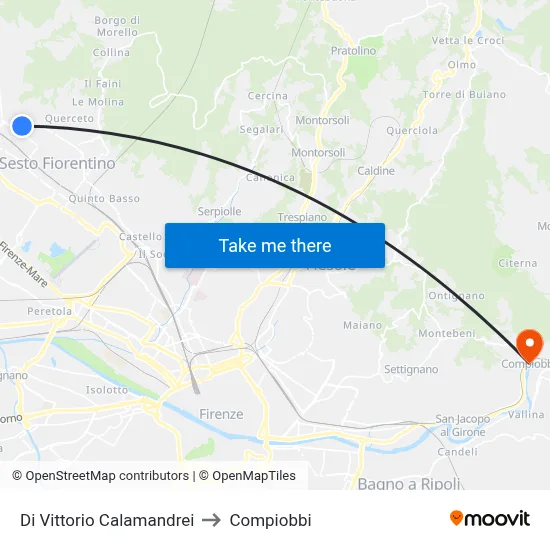 Di Vittorio Calamandrei to Compiobbi map