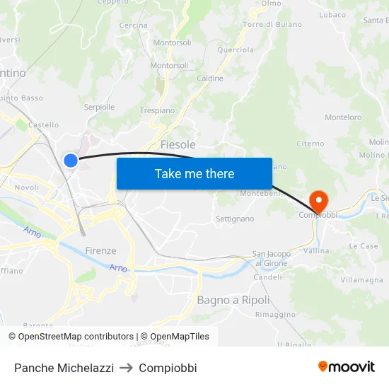 Panche Michelazzi to Compiobbi map