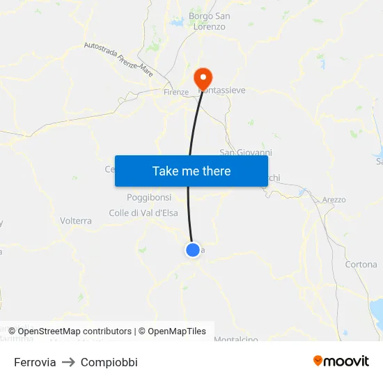 Railway to Compiobbi map