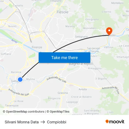 Silvani Monna Data to Compiobbi map