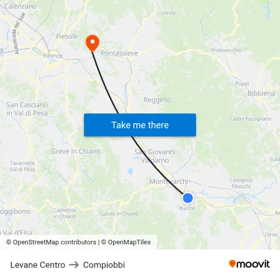 Levane Center to Compiobbi map