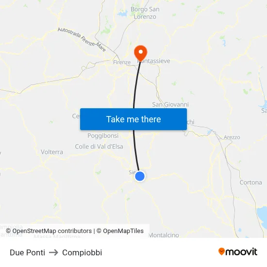 Two Bridges to Compiobbi map
