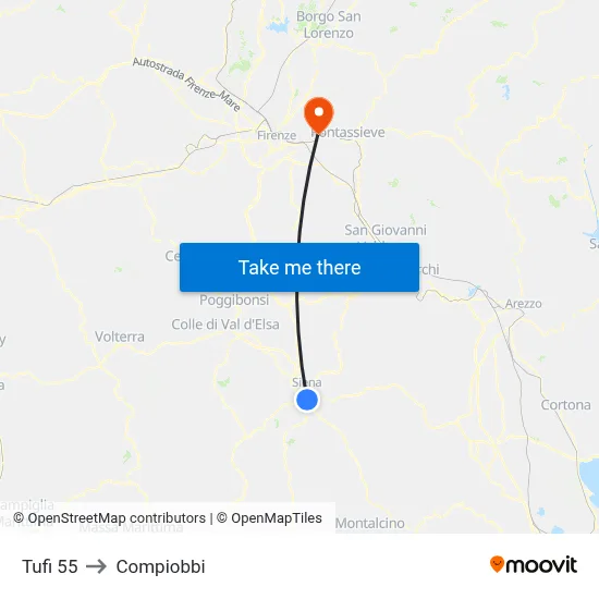 Tufi 55 to Compiobbi map