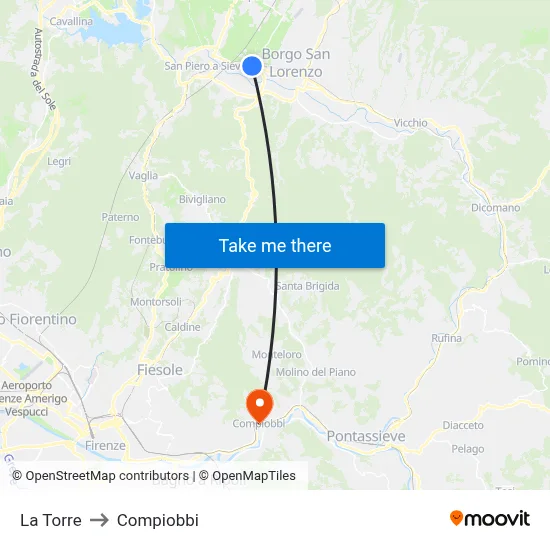 The Tower to Compiobbi map