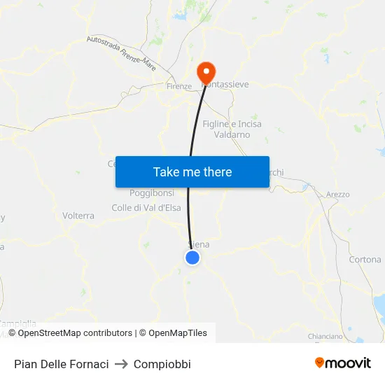 Pian Delle Fornaci to Compiobbi map