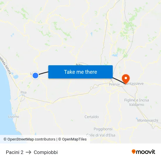 Pacini 2 to Compiobbi map