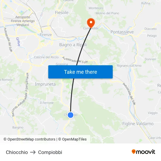 Chiocchio to Compiobbi map