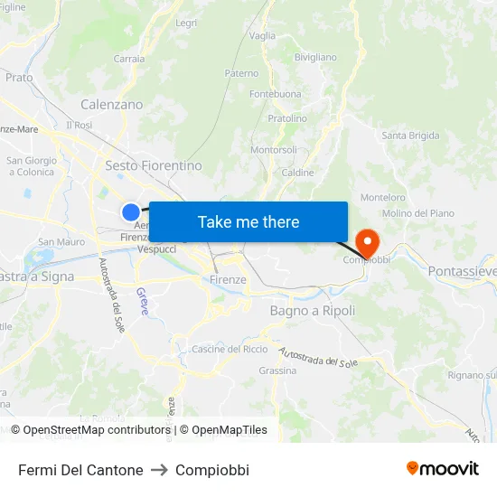 Fermi Del Cantone to Compiobbi map
