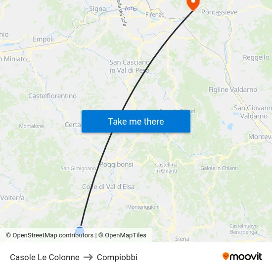 Casole Le Colonne to Compiobbi map