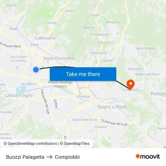 Buozzi Palagetta to Compiobbi map