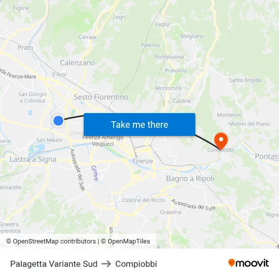 South Palagetta Variant to Compiobbi map
