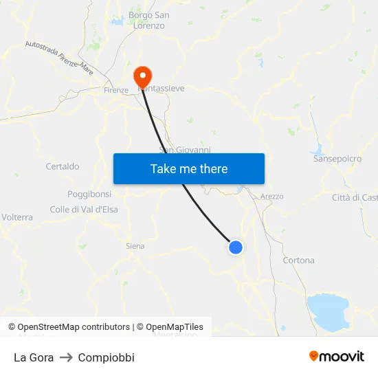 La Gora to Compiobbi map