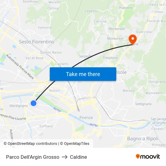 Argin Grosso Park to Caldine map